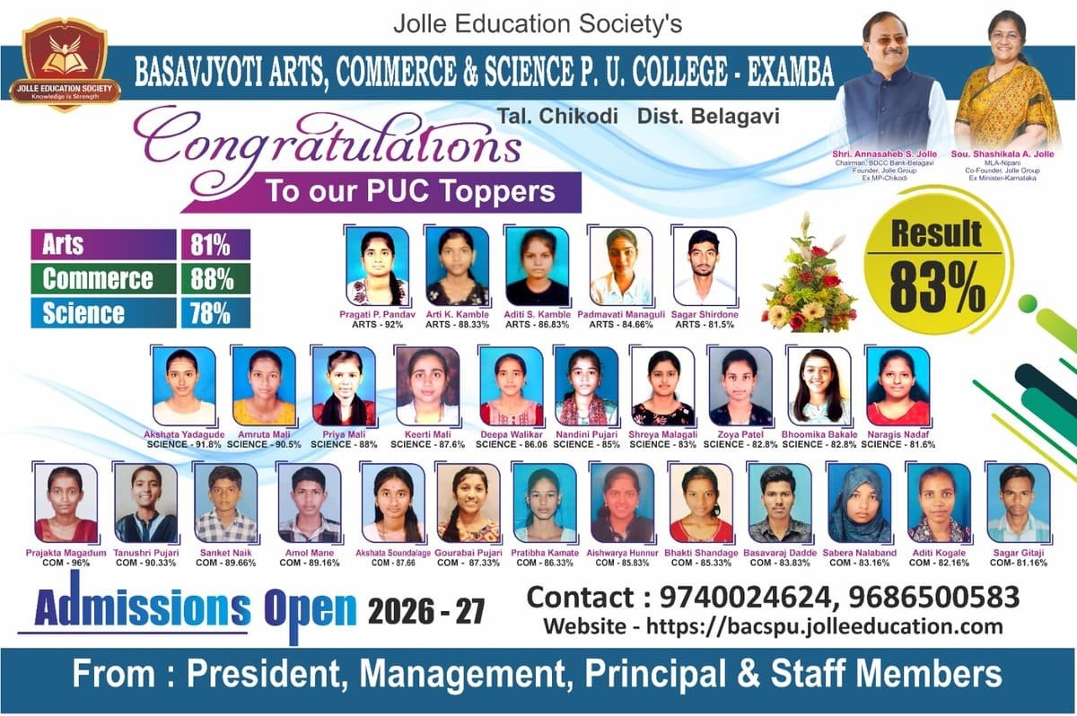 Congratulations to Our PUC Toppers 2025-26